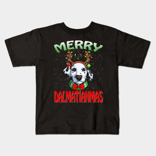 Merry Dalmatianmas Ugly Dalmatian Christmas Xmas Pajamas Kids T-Shirt by intelus